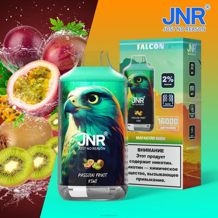 JNR vape México - kiwi de maracuyá sin frutas 0LTP223 halcón jnr
